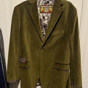 Robert Graham Olive Green Velvet Blazer